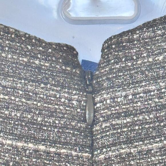 New Moulinette Soeurs Anthropologie Glissade Dress Grey Gris Shimmer Tweed Sz 2 - Picture 13 of 16
